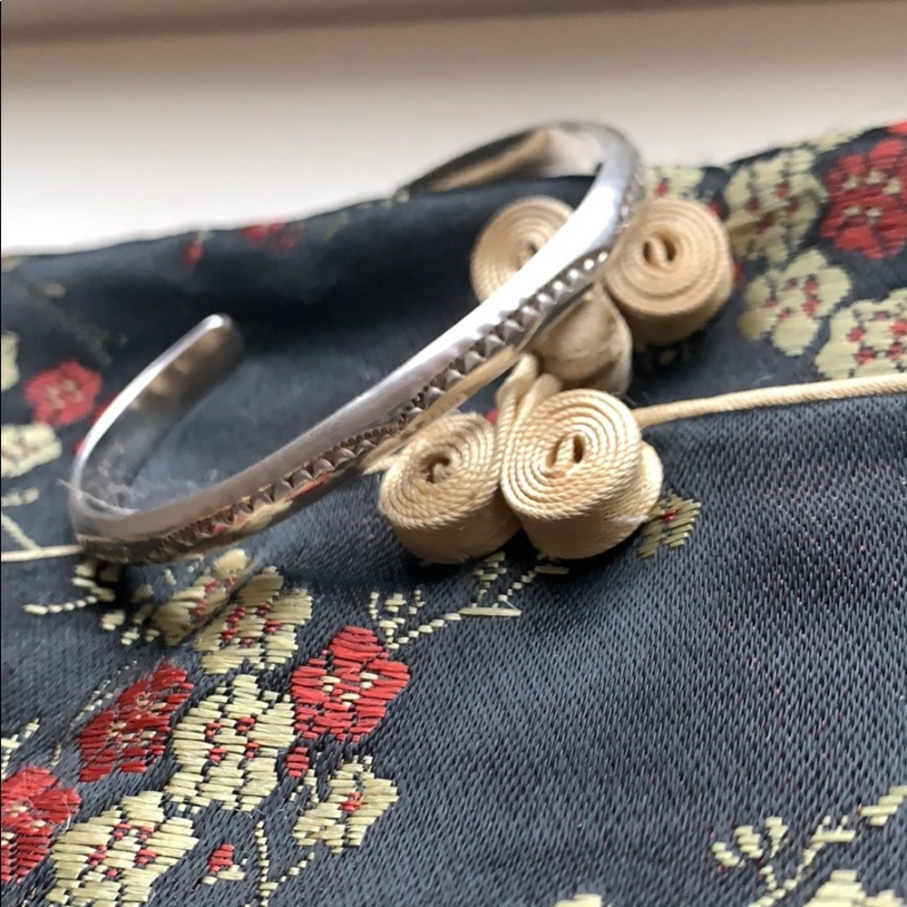 Sterling Silver Native Imprint Cuff Bracelet - image 1